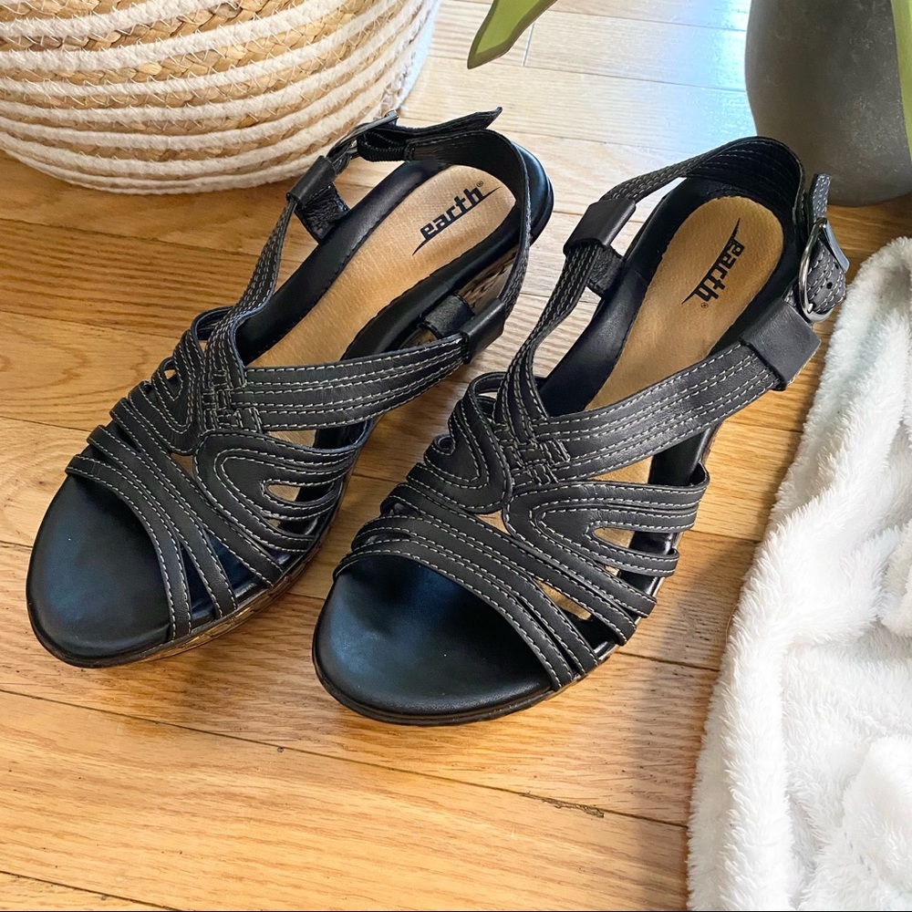 🖤 Earth // Paradise Wedge Sandal Black